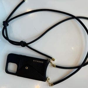Bandolier JULIAN Pebble Leather Crossbody in Black/Gold